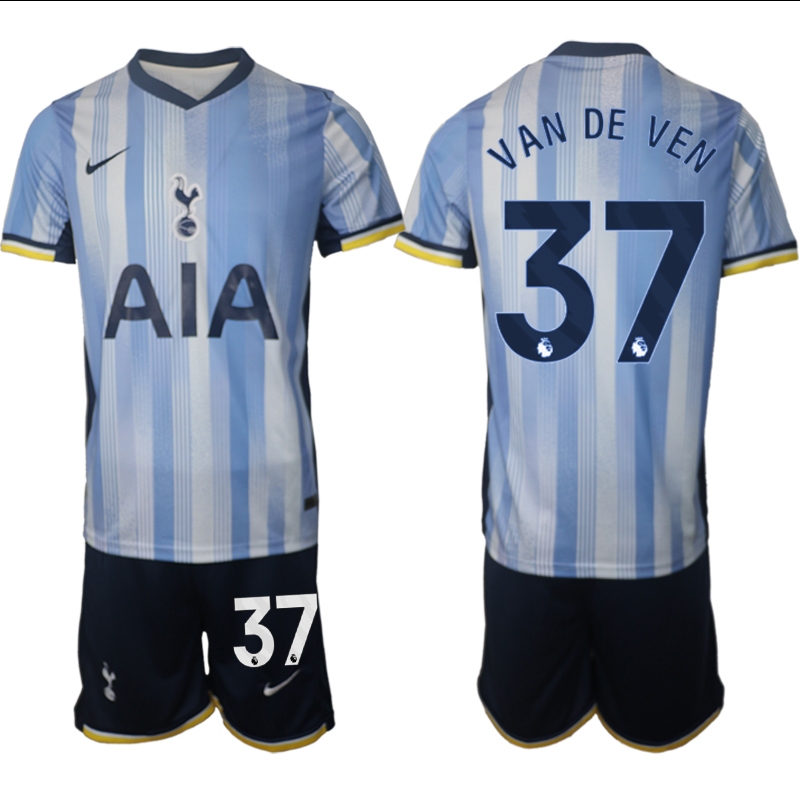 Men 2024-2025 Club Tottenham away Blue #37 Soccer Jersey->tottenham jersey->Soccer Club Jersey